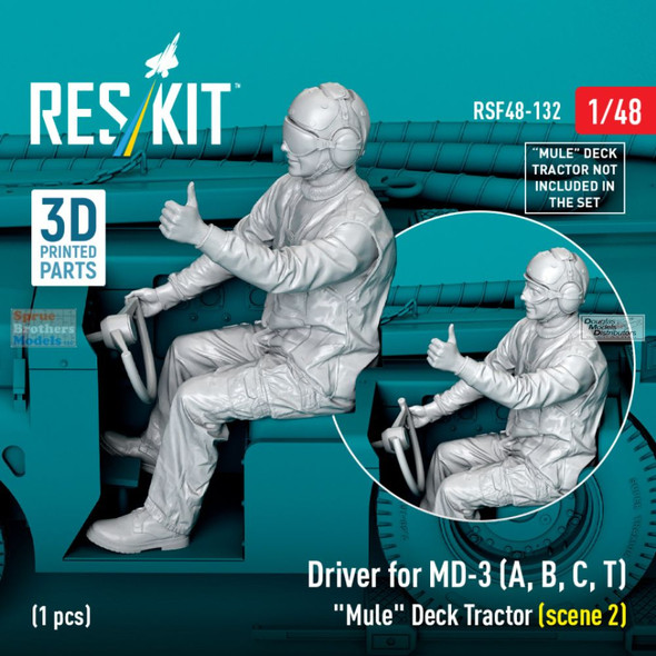 RESRSF480132F 1:48 ResKit Driver Figure for MD-3A MD-3B MD-3C MD-3T Mule Tow Tractor (Scene 2)