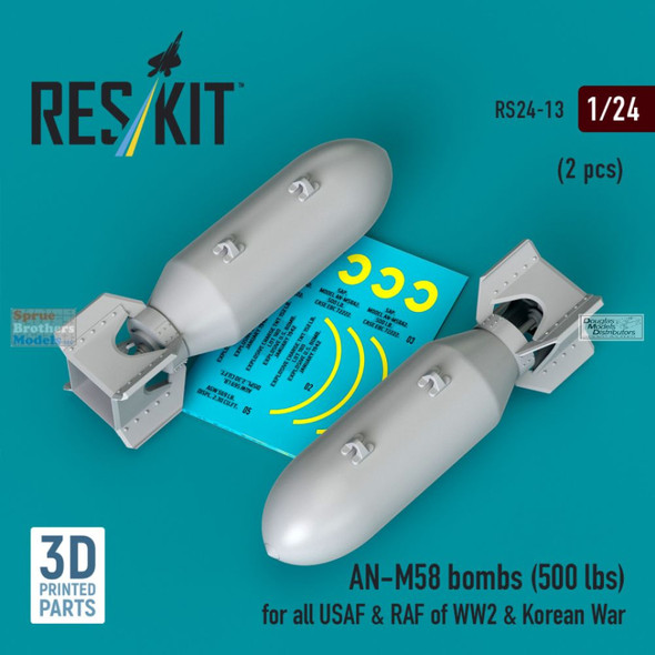 RESRS240013 1:24 ResKit AN-M58 (500lb) Bomb Set