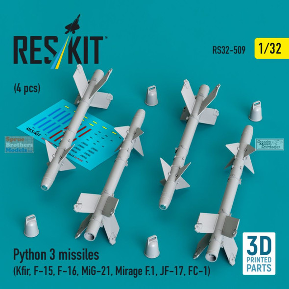 RESRS320509 1:32 ResKit Python 3 Missile Set
