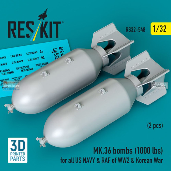 RESRS320548 1:32 ResKit Mk.36 1000lb Bomb Set
