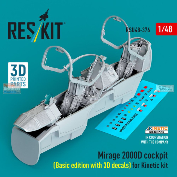 RESRSU480376U 1:48 ResKit Mirage 2000D Cockpit Set (KIN kit) Basic Edition