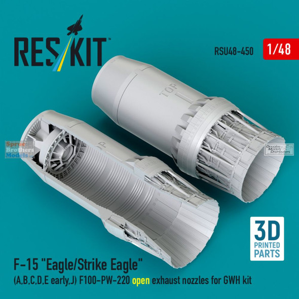 RESRSU480450U 1:48 ResKit F-15A F-15B F-15C F-15D F-15E F-15J Eagle Open Exhaust Nozzles (GWH kit)