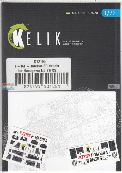 RESK72195K 1:72 ResKit/Kelik 3D Detail Set - F-16I Sufa (HAS kit)