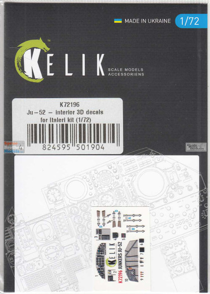 RESK72196K 1:72 ResKit/Kelik 3D Detail Set - Ju52 (ITA kit)