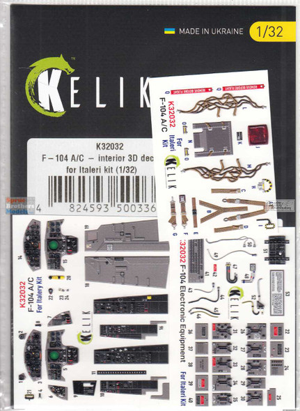 RESK32032K 1:32 ResKit/Kelik 3D Interior Set - F-104A F-104C Starfighter (ITA kit)