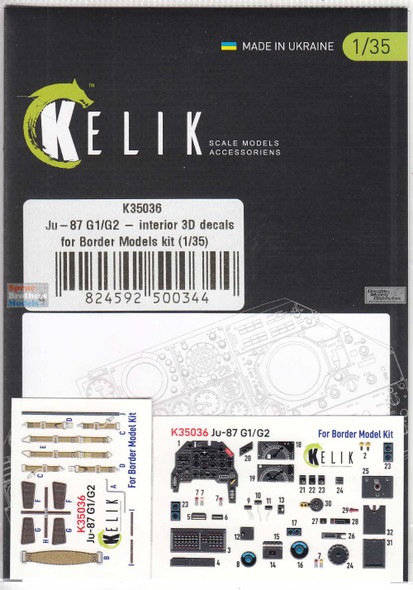 RESK35036K 1:35 ResKit/Kelik 3D Interior Set - Ju87G-1/G-2 Stuka (BDM kit)