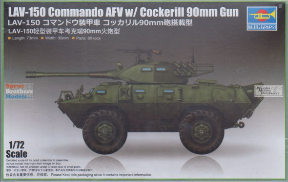 TRP07443 1:72 Trumpeter LAV-150 Cammando AFV with Cockerill 90mm Gun