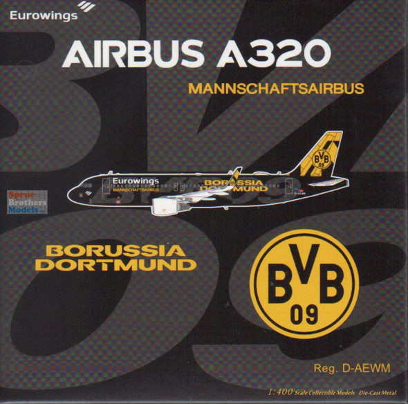 NGM15060 1:400 NG Model Eurowings Airbus A320-200 Reg #D-AEWM 'BVB 09' (pre-painted/pre-built)