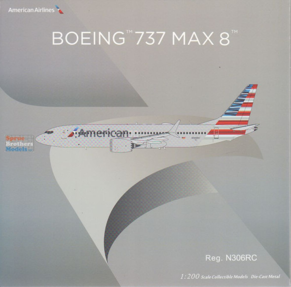 NGM92017 1:200 NG Model American Airlines B737 Max8 Reg #N306RC (pre-painted/pre-built)