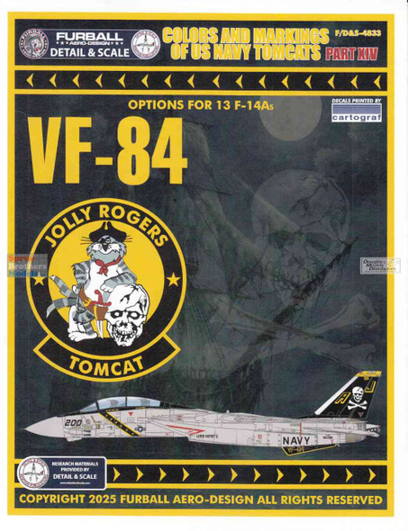 FURDS4833 1:48 Furball Aero Design F-14A Tomcat 'Colors and Markings of US Navy Tomcats' Part XIV - VF-84 Jolly Rogers