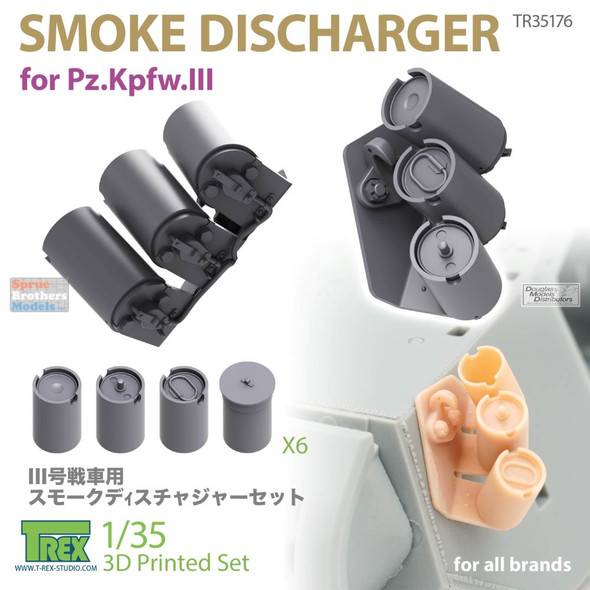 TRXTR35176 1:35 TRex - Smoke Discharger Set for Panzer Pz.Kpfw.III