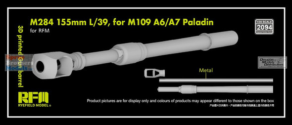 RFMRM2094 1:35 Rye Field Model M284 155mm L/39 Gun Barrel for M109A6/A7 Paladin (RFM kit)