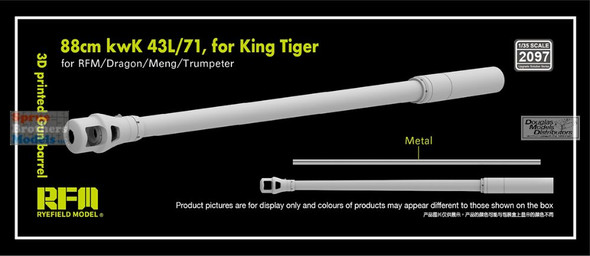 RFMRM2097 1:35 Rye Field Model 88mm KwK 43 L/71 Gun Barrel for King Tiger
