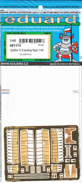 EDU481174 1:48 Eduard PE - Spitfire TR.9 Landing Flaps (AFX kit)