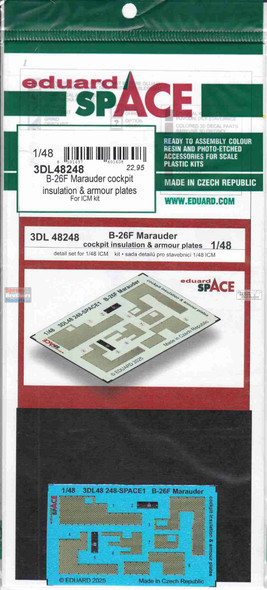 EDU3DL48248 1:48 Eduard SPACE - B-26F Marauder Cockpit Insulation & Armor Plates (ICM kit)