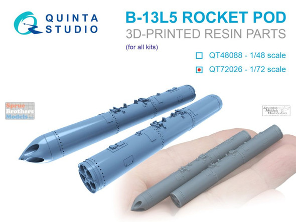 QTSQT72026 1:72 Quinta Studio B-13L5 Rocket Pod Set