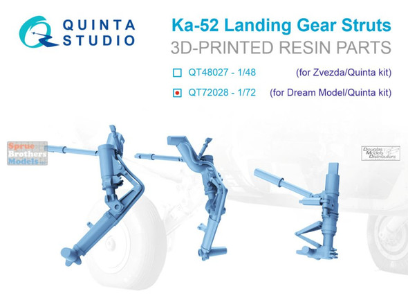 QTSQT72028 1:72 Quinta Studio Ka-52 Hokum Landing Gear Struts (QTS/DRM kit)