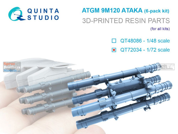 QTSQT72034 1:72 Quinta Studio 9M120 Ataka ATGM Six-Pack Kit