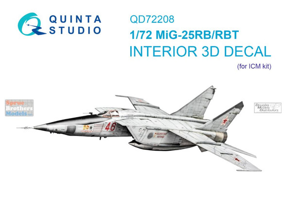 QTSQD72208 1:72 Quinta Studio 3D Decal - MiG-25RB/RBT Foxbat (ICM kit)