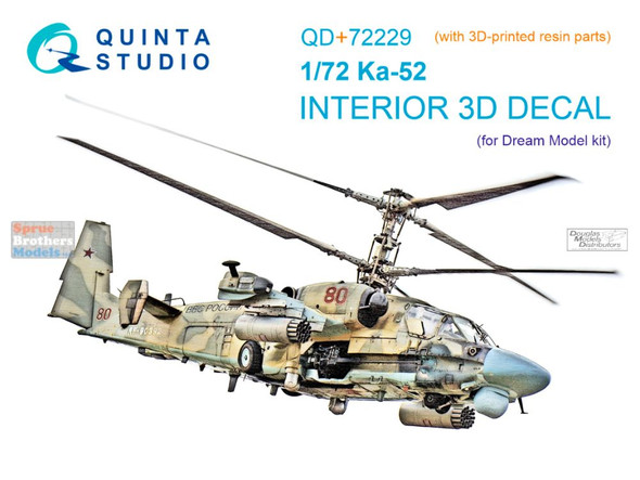 QTSQD72229R 1:72 Quinta Studio 3D Decal - Ka-52 Hokum + Resin (DRM kit)