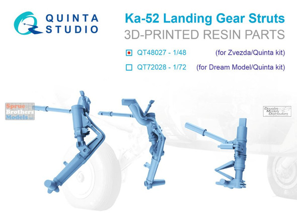 QTSQT48027 1:48 Quinta Studio Ka-52 Hokum Landing Gear Struts (QTS/ZVE kit)