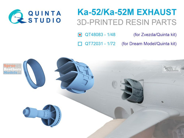 QTSQT48083 1:48 Quinta Studio Ka-52 Ka-52M Hokum Exhaust (QTS/ZVE kit)