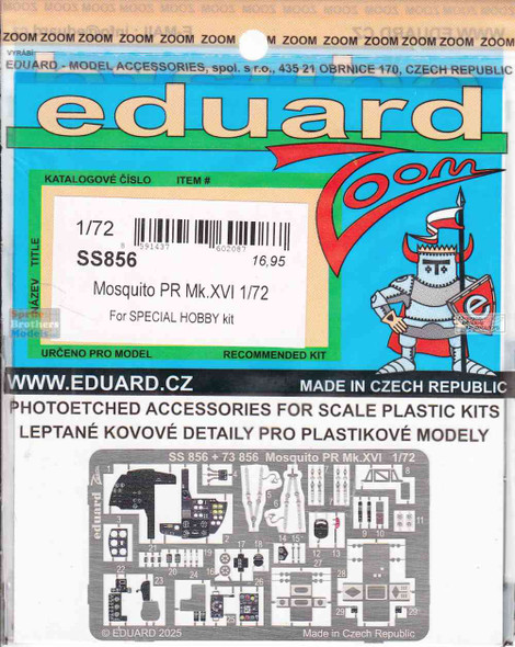 EDUSS856 1:72 Eduard Color Zoom PE - Mosquito PR Mk.XVI (SPH kit)