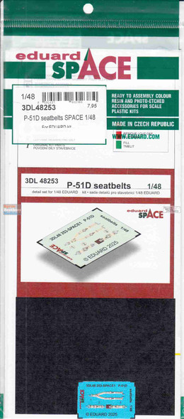 EDU3DL48253 1:48 Eduard SPACE - P-51D Mustang Seatbelts (EDU kit)
