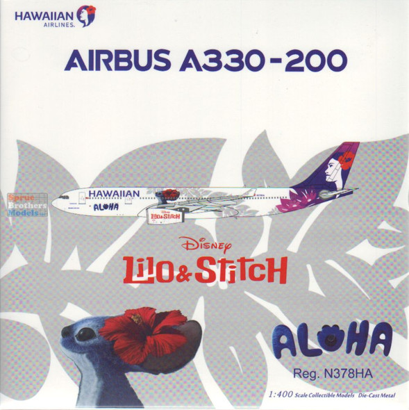 NGM61105 1:400 NG Model Hawaiian Airlines Airbus A330-200 Reg #N378HA 'Disney Lilo & Stitch' (pre-painted/pre-built)