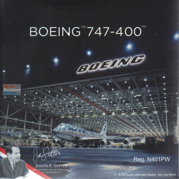 NGM04010 1:400 NG Model Boeing Company B747-400 Reg #N401PW (pre-painted/pre-built)