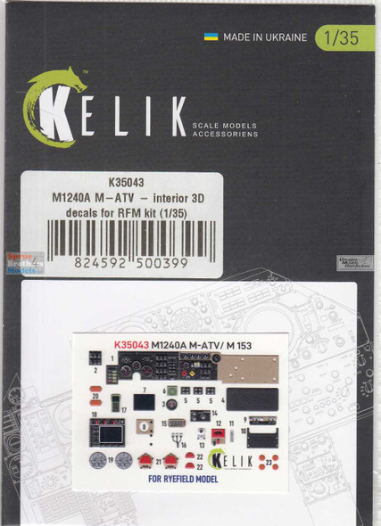 RESK35043K 1:35 ResKit/Kelik 3D Detail Set - M1240A M-ATV (RFM kit)