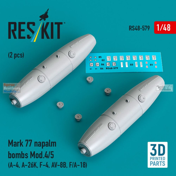 RESRS480579 1:48 ResKit Mk.77 Mod.4/5 Napalm Bomb Set