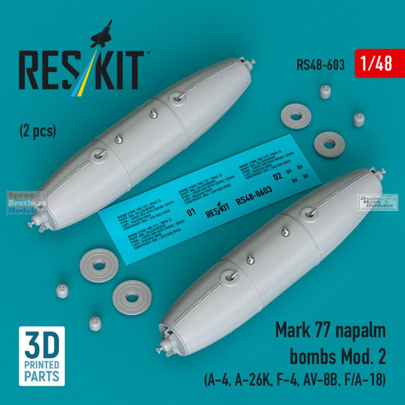 RESRS480603 1:48 ResKit Mk.77 Mod.2 Napalm Bomb Set