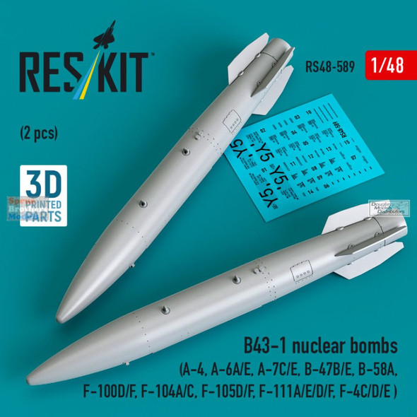 RESRS480589 1:48 ResKit B43-1 Nuclear Bomb Set