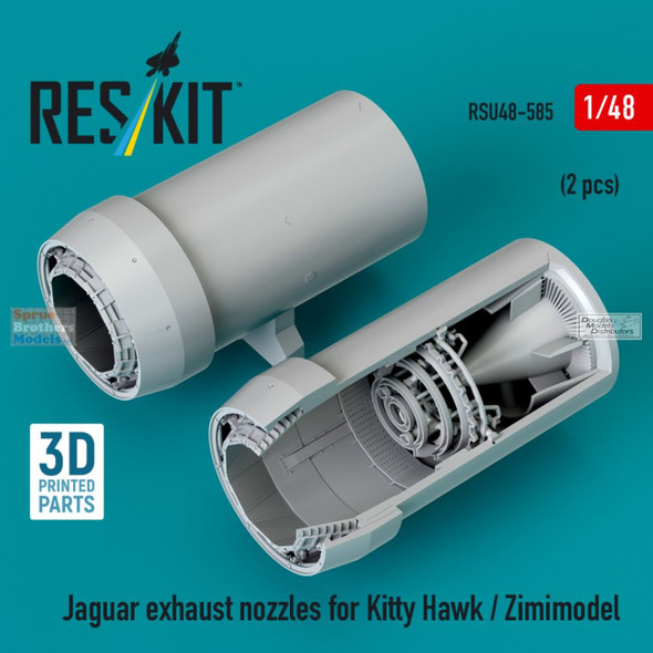 RESRSU480585U 1:48 ResKit Jaguar Exhaust Nozzle Set (ZIM/KTHX kit)