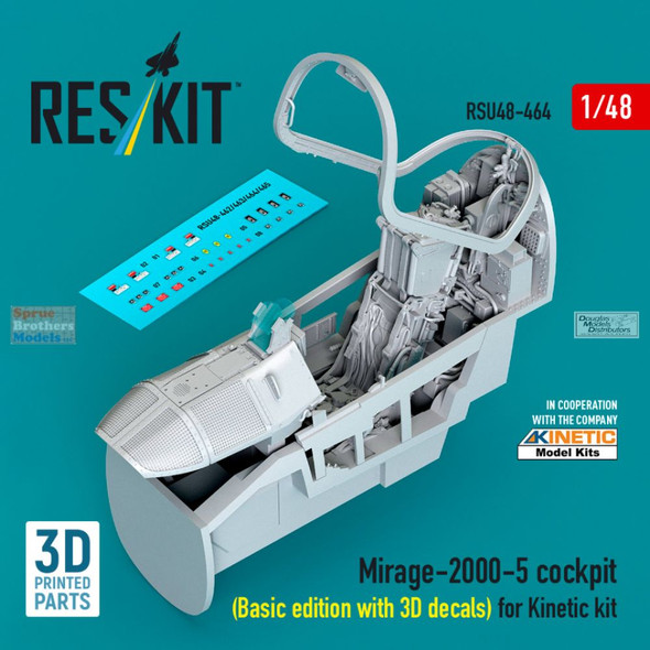 RESRSU480464U 1:48 ResKit Mirage 2000-5 Cockpit Set Basic Edition (KIN kit)