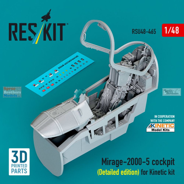 RESRSU480465U 1:48 ResKit Mirage 2000-5 Cockpit Set Detailed Edition (KIN kit)