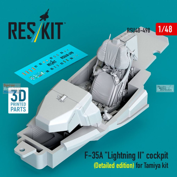 RESRSU480498U 1:48 ResKit F-35A Lightning II Cockpit Set Detailed Edition (TAM kit)