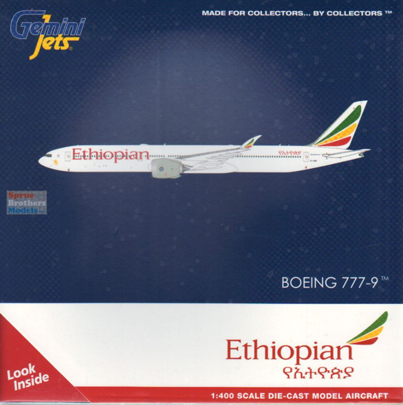 GEMGJ2280 1:400 Gemini Jets Ethiopian B777-9 Reg #ET-BBX [Folded Wings] (pre-painted/pre-built)