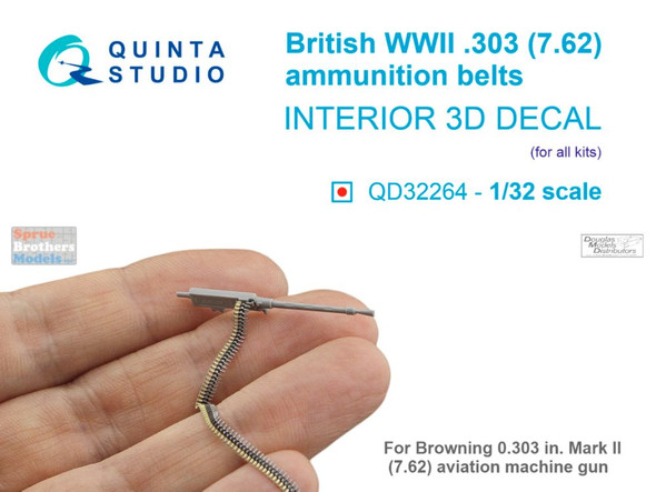 QTSQD32264 1:32 Quinta Studio 3D Decal - British WW2 .303 (7.62) Ammunition Belts