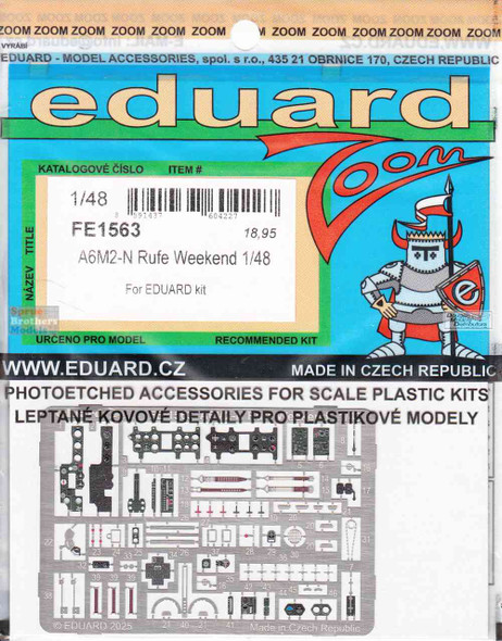 EDUFE1563 1:48 Eduard Color Zoom PE - A6M2-B Rufe Weekend Edition (EDU kit)