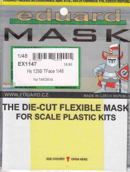 EDUEX1147 1:48 Eduard Mask - Hs129B TFACE (TAK kit)