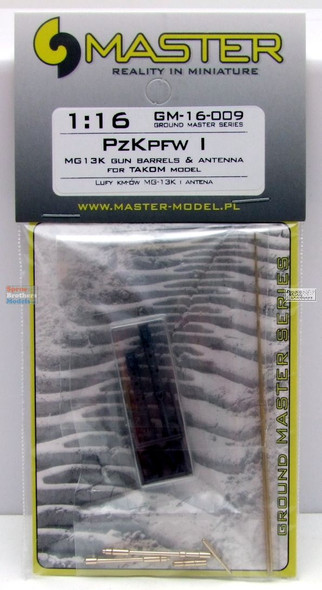MASGM16009 1:16 Master Model Panzer Pz.Kpfw.I MG13K Gun Barrels & Antenna (TAK kit)