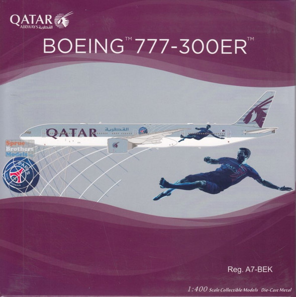 NGM73085 1:400 NG Model Qatar Airways B777-300ER Reg #A7-BEK 'Paris Saint Germain' (pre-painted/pre-built)
