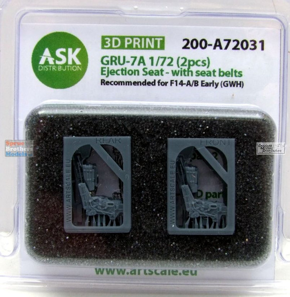 ASKA72031 1:72 ASK/Art Scale GRU-7A Ejection Seats with Seatbelts [for F-14A F-14B Early Tomcat] (GWH kit)