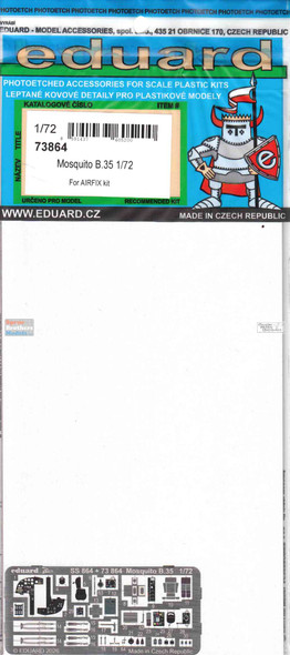 EDU73864 1:72 Eduard Color PE - Mosquito B.35 Detail Set (AFX kit)