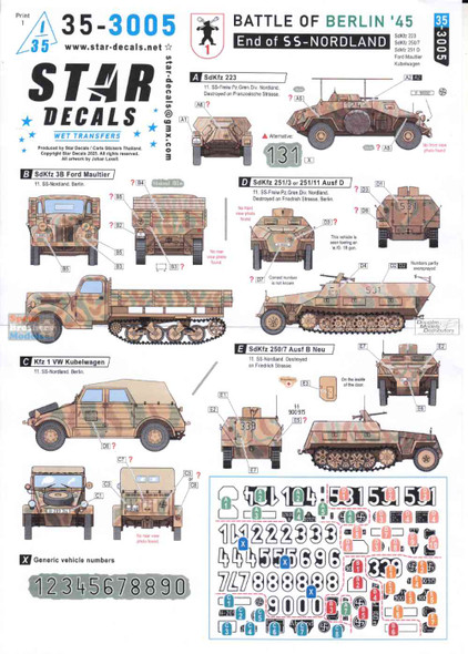 SRD353005 1:35 Star Decals Battle of Berlin '45 #1: End of SS-Nordland