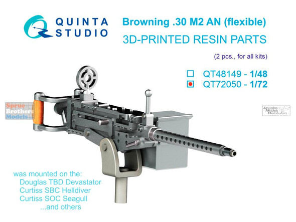 QTSQT72050 1:72 Quinta Studio Browning .30 M2 AN (flexible) Machine Gun Set