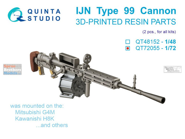 QTSQT72055 1:72 Quinta Studio IJN Type 99 Cannon Set