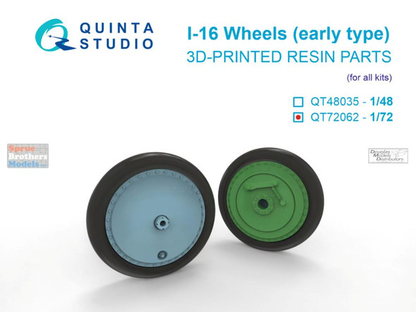QTSQT72062 1:72 Quinta Studio I-16 Wheels Early Type